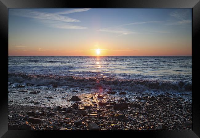 Monks Haven Beach Sunrise Framed Print by Simon West