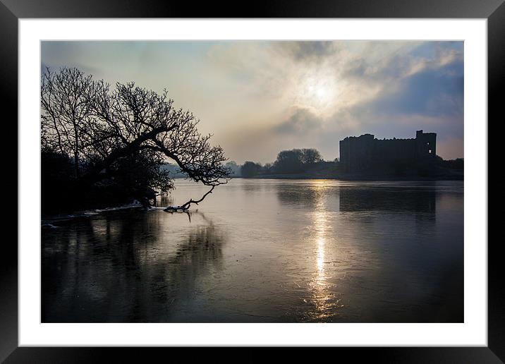 Carew Castle Early Morning Framed Mounted Print by Simon West