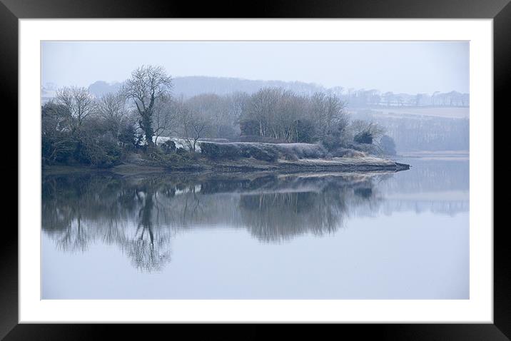 Carew Castle Mill Pond Reflections Framed Mounted Print by Simon West