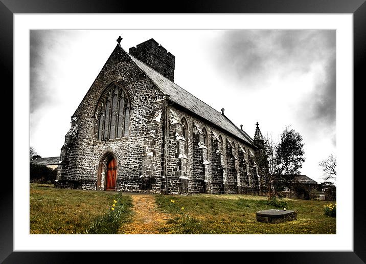Narberth Church and Graveyard Framed Mounted Print by Simon West
