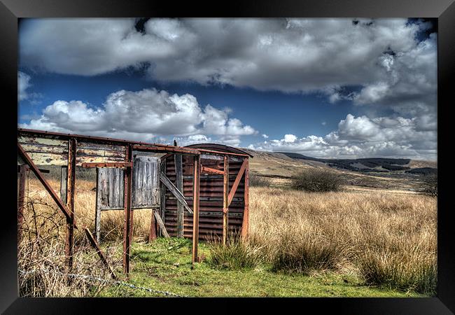 Welsh Mountains and Steel Shed Framed Print by Simon West