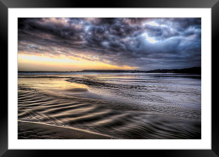Amroth Beach Sunset Framed Mounted Print by Simon West