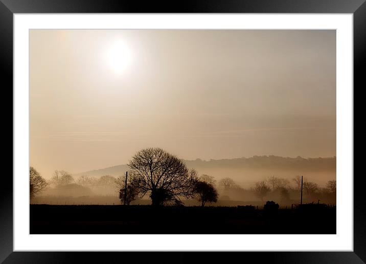 Misty early morning Framed Mounted Print by Simon West