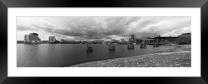 Cardiff Bay Panoramic Framed Mounted Print by Simon West