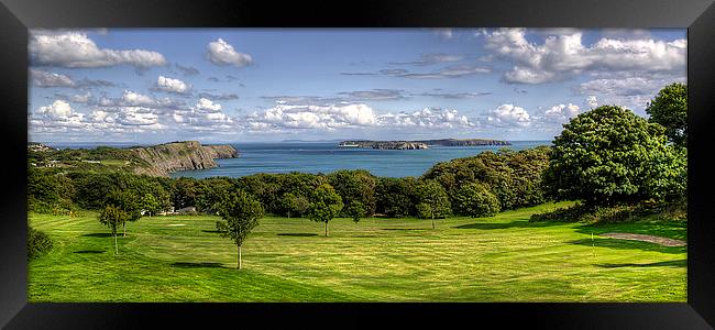  View across to Caldey Island Framed Print by Simon West