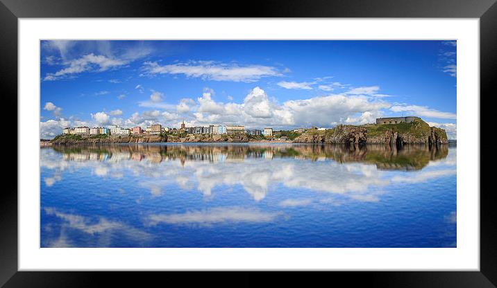  Tenby in Reflections Framed Mounted Print by Simon West