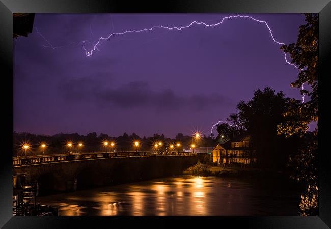 Lightning Storm over Maidenhead and Thames Framed Print by Simon West