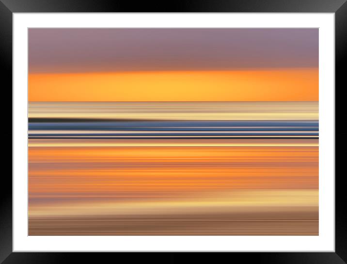 Sunset on the beach Framed Mounted Print by nick woodrow