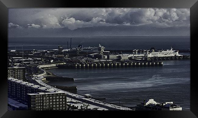 Storm approach over Dover Framed Print by peter nix