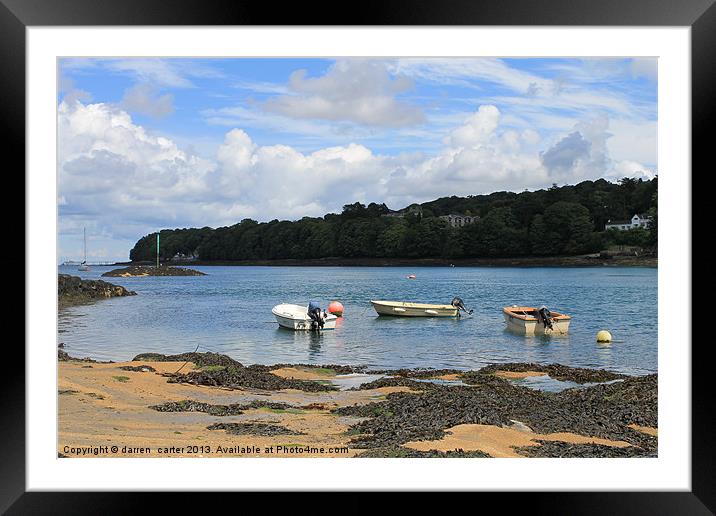 three boats Framed Mounted Print by darren  carter