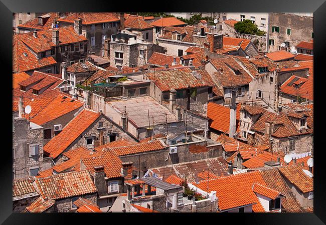 Rooftops in Spilt, Croatia Framed Print by Adam Clarkson