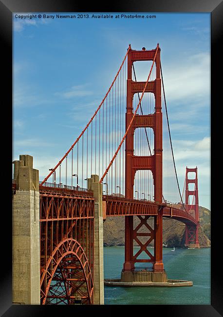 The Golden Gate Bridge Framed Print by Barry Newman