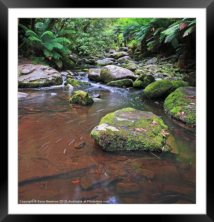 Slow River Framed Mounted Print by Barry Newman