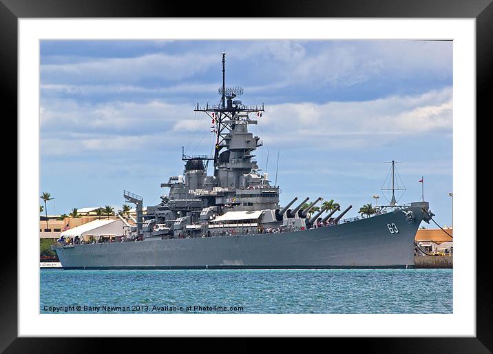USS Missouri, Pearl Harbour Framed Mounted Print by Barry Newman