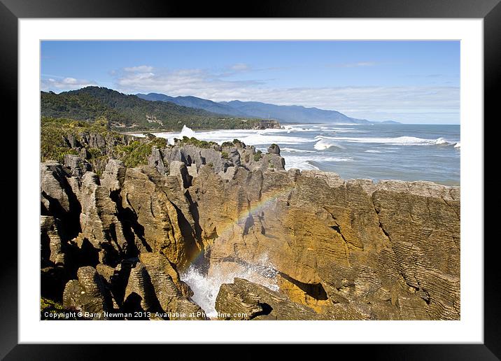 The Pancake Rocks Framed Mounted Print by Barry Newman