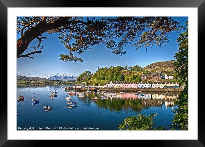Portree pier from Cuddy Point Framed Mounted Print by Richard Smith