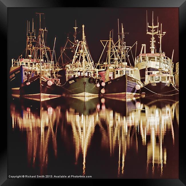 Fishing fleet at Portree pier Framed Print by Richard Smith