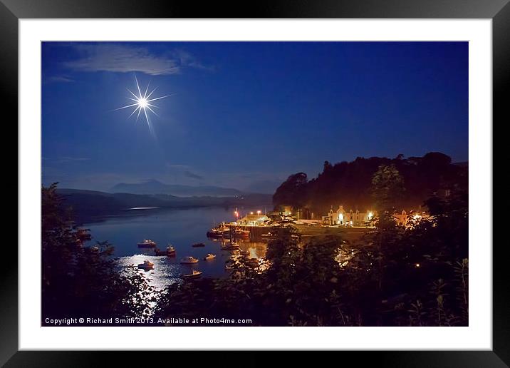 Jeweled moon over Loch Portree Framed Mounted Print by Richard Smith