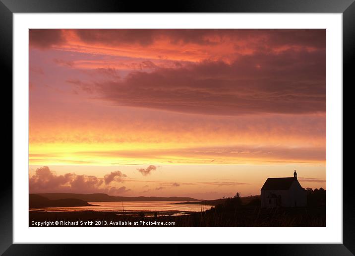 Sunset silhouette on Skye Framed Mounted Print by Richard Smith