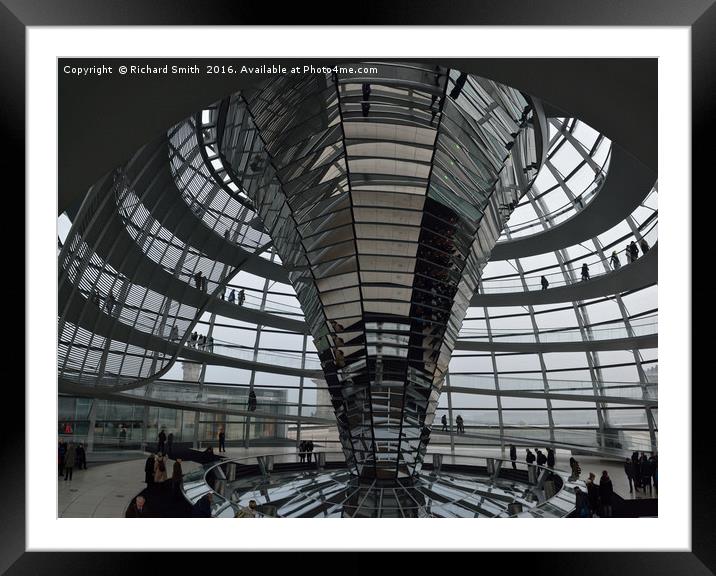  Inside the Reichtag dome                         Framed Mounted Print by Richard Smith