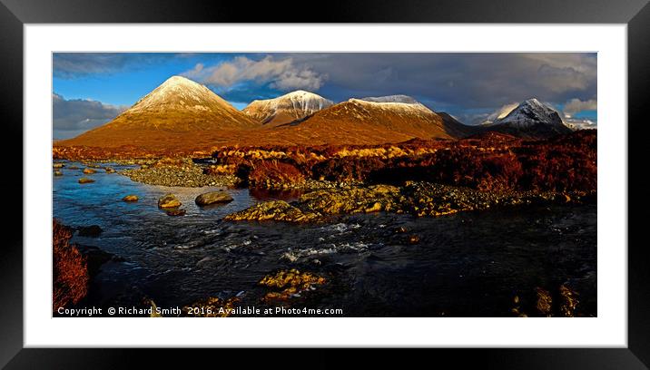 Red Cuillin winter afternoon. Framed Mounted Print by Richard Smith