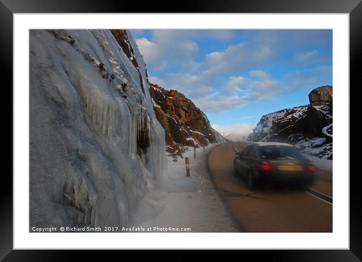 Ice cascade near summit Framed Mounted Print by Richard Smith