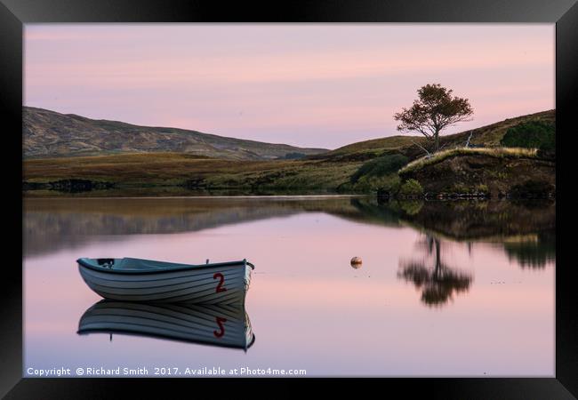 Fishing boat upon Loch Fada #1 Framed Print by Richard Smith