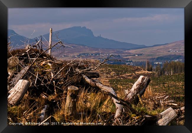 The devastation of felled forest Framed Print by Richard Smith