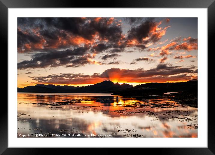 Sunset over the Cuillins Framed Mounted Print by Richard Smith