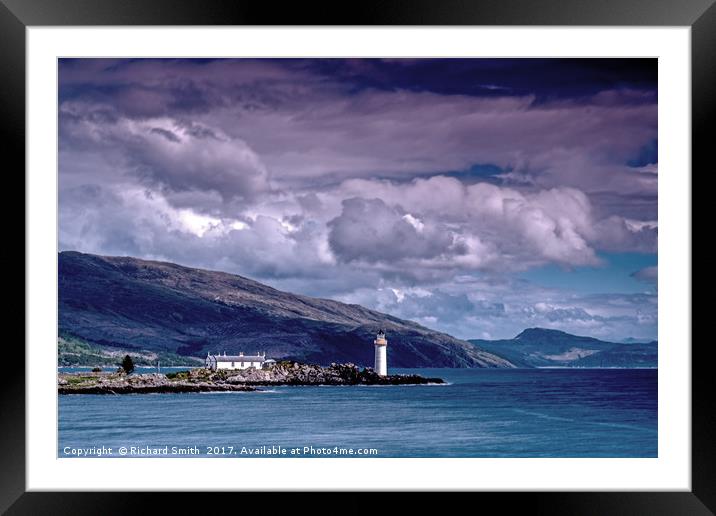 Lighthouse on Eilean Sionnach Framed Mounted Print by Richard Smith