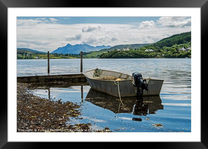 Loch Portree and the Cuillin Mountains Framed Mounted Print by Richard Smith