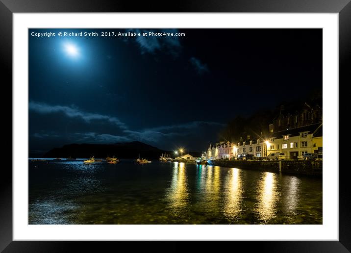 Moonlight over Loch Portree Framed Mounted Print by Richard Smith