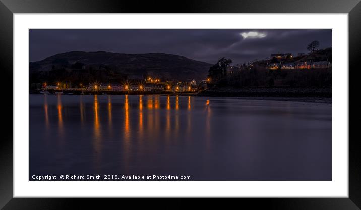 Street lights at dusk Framed Mounted Print by Richard Smith
