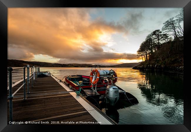 Awaiting the next journey to the fish farm. Framed Print by Richard Smith