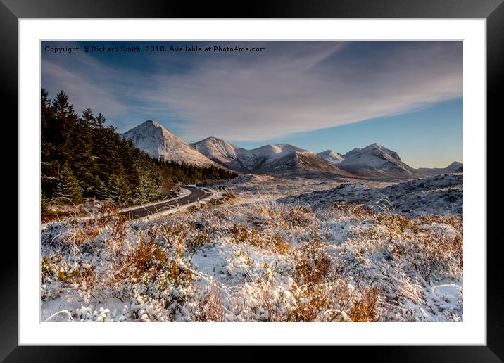 The red cuillin in winter Framed Mounted Print by Richard Smith
