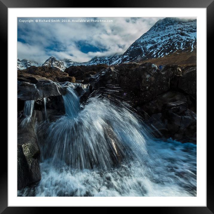 A special kind of waterfall in the Fairy Pools Framed Mounted Print by Richard Smith