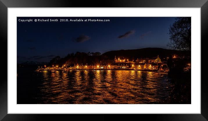 Portree pier at dusk Framed Mounted Print by Richard Smith