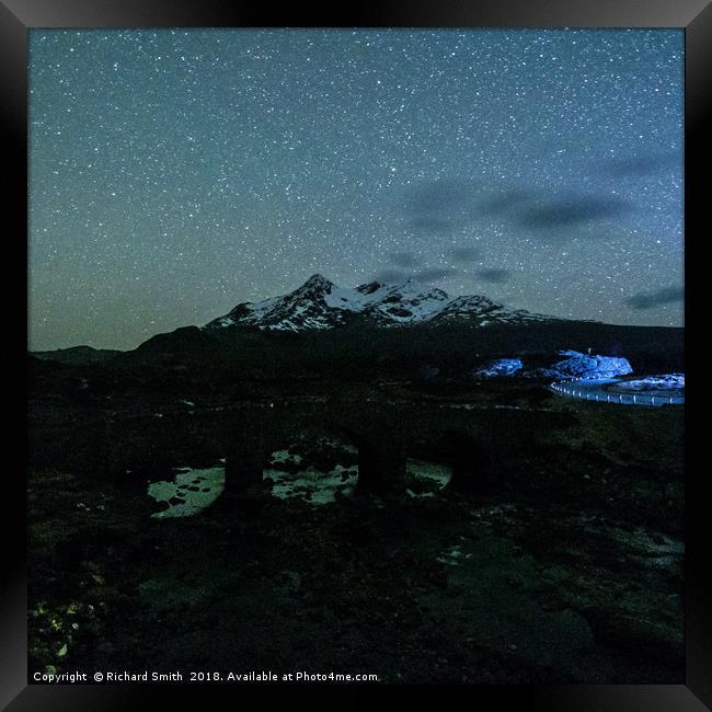 Glen Sligachan and the Cuillin by Starlight.  Framed Print by Richard Smith