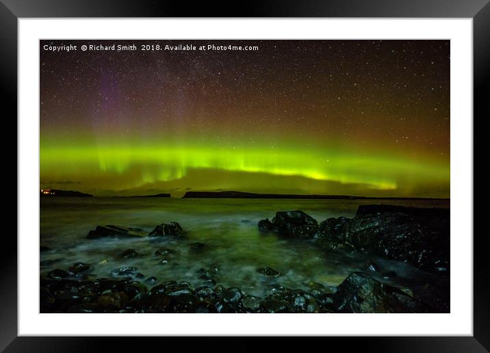 Aurora Borealis from Staffin beach #3 Framed Mounted Print by Richard Smith