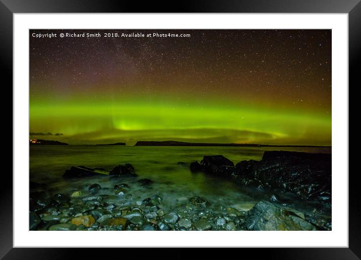 Aurora Borealis from Staffin beach #5 Framed Mounted Print by Richard Smith