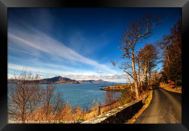 The coastal road north on the Isle of Raasay Framed Print by Richard Smith