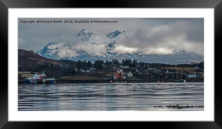 The Black Cuillin beyond Loch Portree Framed Mounted Print by Richard Smith