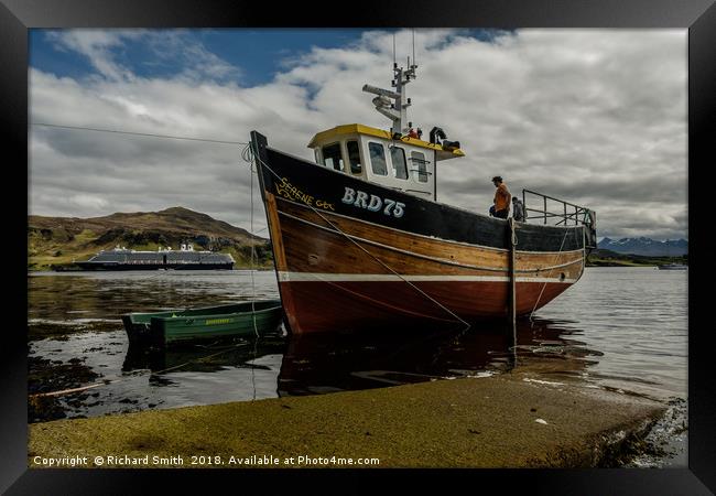 'Serene' receives her annual repaint and refit. Framed Print by Richard Smith