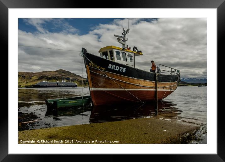 'Serene' receives her annual repaint and refit. Framed Mounted Print by Richard Smith