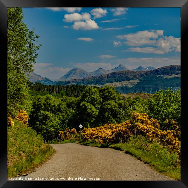 The Five Sisters from a road to Plockton Framed Print by Richard Smith