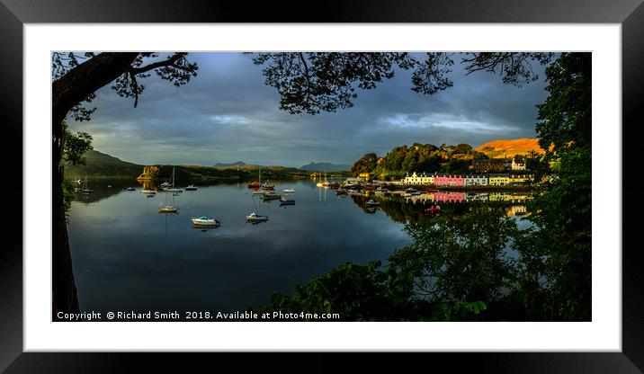 Dawn sunlight over Loch Portree #2 Framed Mounted Print by Richard Smith