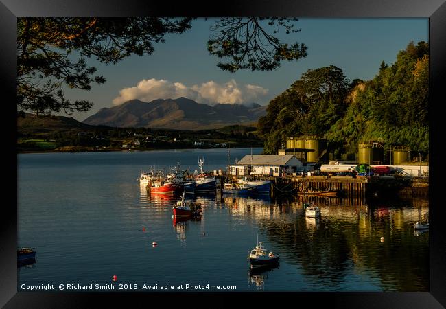 Southerly early morning view down Loch Portree  Framed Print by Richard Smith