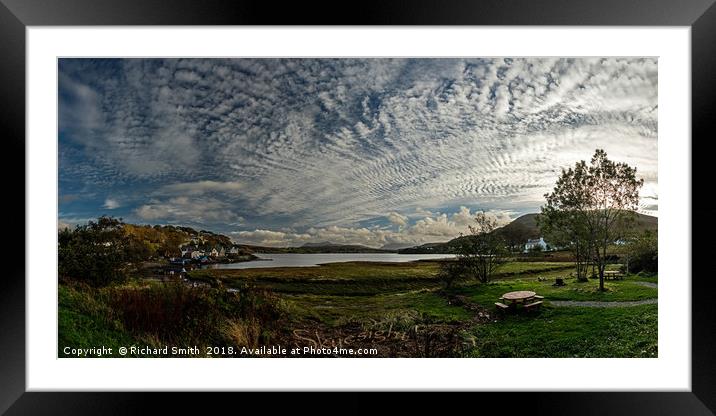 Interesting cloud patterns over Loch Portree  Framed Mounted Print by Richard Smith