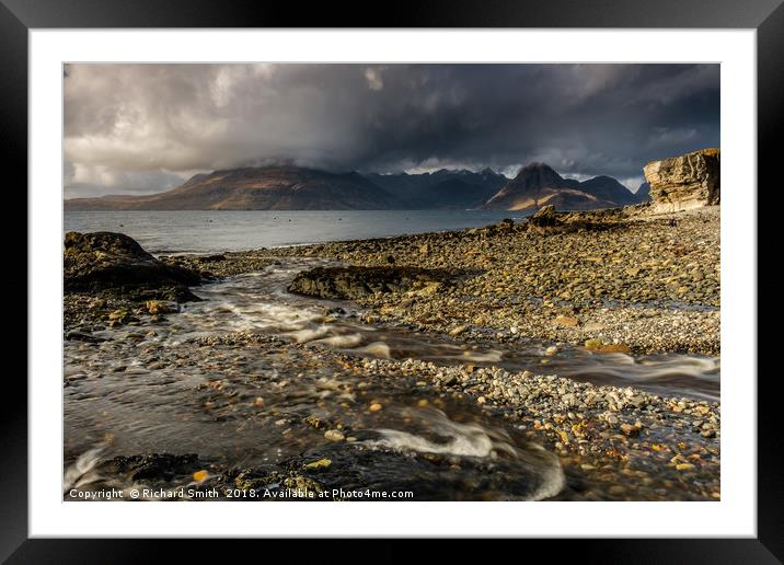 Allt Port na Cullaidh flows into Loch Scavaig. Framed Mounted Print by Richard Smith