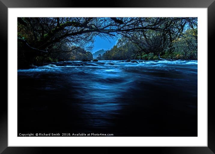 Autumn rains swell the River Varragill Framed Mounted Print by Richard Smith